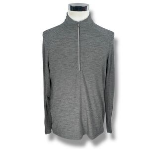 Lululemon Surge Warm Half Zip Top Men's Large Gray Long Sleeve Thumbholes Slim